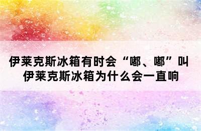 伊莱克斯冰箱有时会“嘟、嘟”叫 伊莱克斯冰箱为什么会一直响